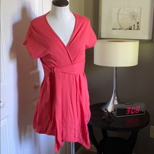 Anthropologie Moth Pink Wrap Top Sz M